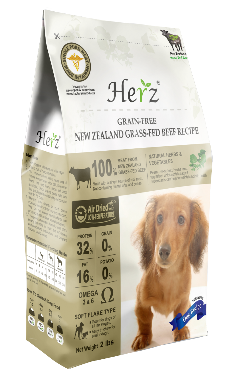 【Herz 赫緻】低溫烘焙無穀紐西蘭草飼牛健康全犬糧 (2磅)