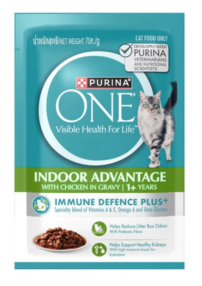 【PURINA ONE】貓濕糧 成貓室內配方 - 雞肉 (70g)