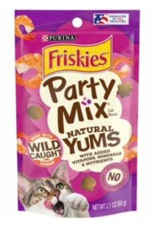 【Friskies】美国喜跃Party Mix Natural Yums 虾肉味貓小食 (2.1oz/60g)