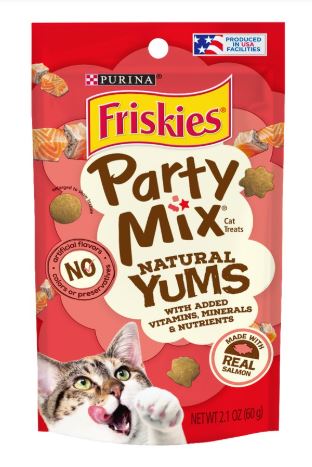 【Friskies】美国喜跃Party Mix Natural Yums 三文鱼味貓小食 (2.1oz/60g)