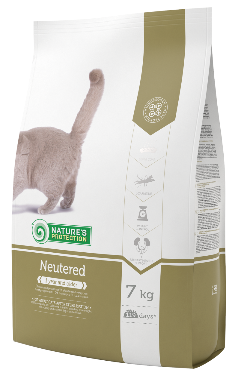 【Nature's Protection】Sterilised 絕育低脂減肥成貓糧 2Kg/7Kg